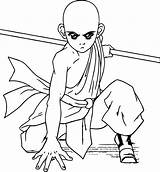 Aang Avatar Coloring Action Wecoloringpage sketch template