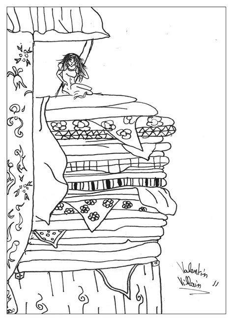 princess pea fairy tales adult coloring pages