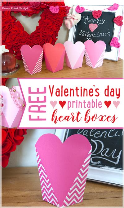 Free Valentine S Day Printable Heart Boxes Press Print
