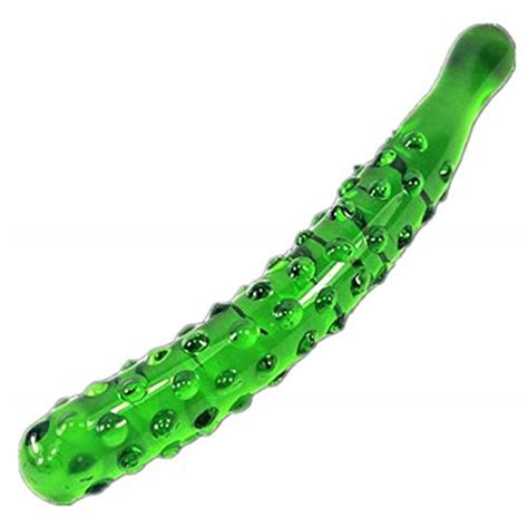 Novelty Toys Cucumber Shape Crystal Glass Waterproof Reusable Dildo