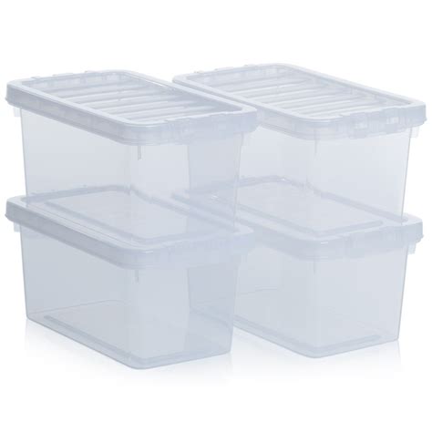 buy set    litre clear plastic boxes  lids  plastic box shop