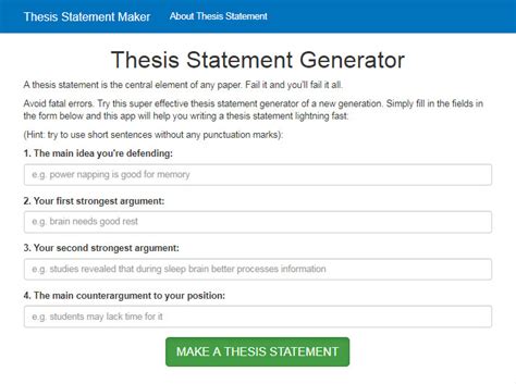 thesis generator statement maker