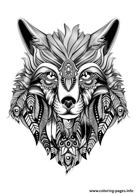 head   wolf  decorative patterns