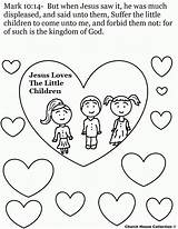 Coloring Jesus Loves Children Little Pages Sunday School Another God Preschool Kids Bible Lesson Lessons Print Craft Crafts Valentine Enemies sketch template