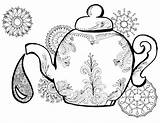 Coloring Tea Pages Teapot Adult Adults Wonderland Alice Pot Time Drawing Colouring Printable Momsandcrafters Getdrawings Color Clip Perfect Template Getcolorings sketch template