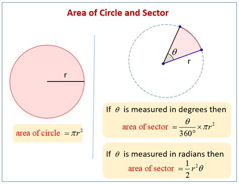 area  sectors examples solutions  worksheets games activities