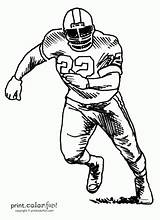 Football Player Coloring Pages Drawing Drawings Players Nfl Clipart Printable Print Kids Sports Boys Color Printables Sketch Sheets Cartoon Character sketch template