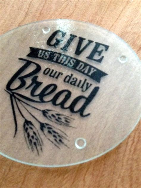 Glass Cutting Board Daily Bread Design In Vinyl Etsy