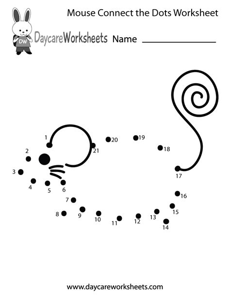 preschool mouse connect  dots worksheet dot worksheets