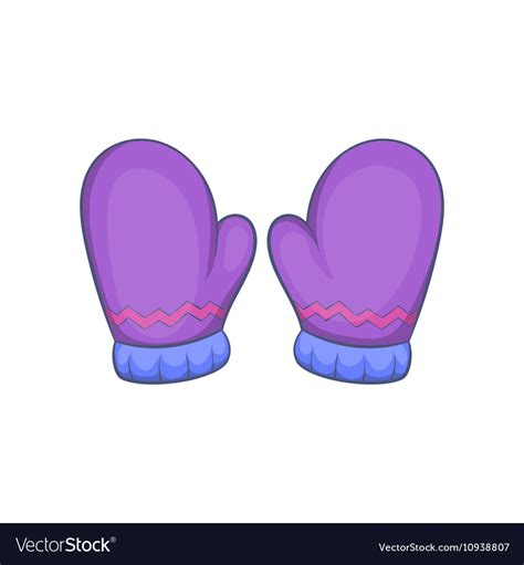 pair  warm mittens icon cartoon style royalty  vector
