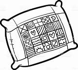 Pillow Clipart Drawing Clipartmag Line sketch template