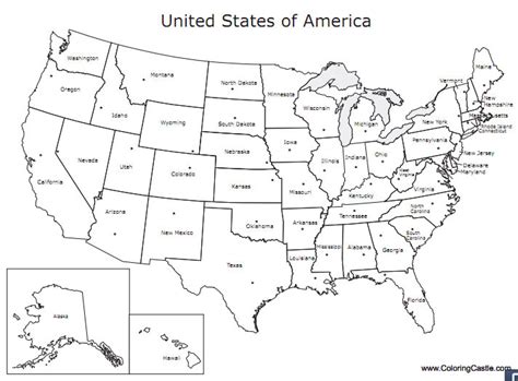 map  america coloring pages learny kids