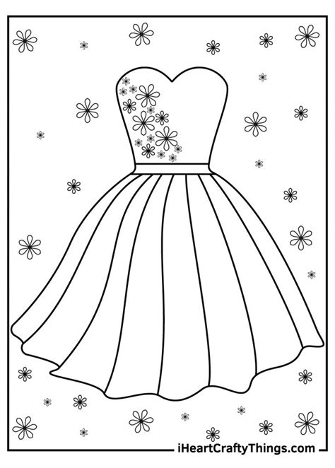 printable dress coloring pages updated 2022