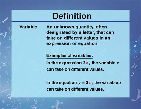 definition variables unknowns  constants variable mediamath