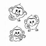 Coloring Monkey Pages Baby Ai sketch template