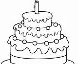Cake Coloring Cute Pages Birthday Getcolorings Print sketch template
