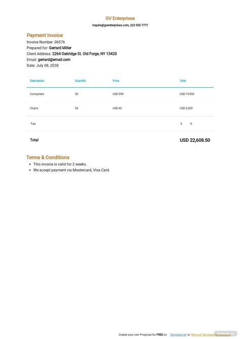 invoice samples format examples