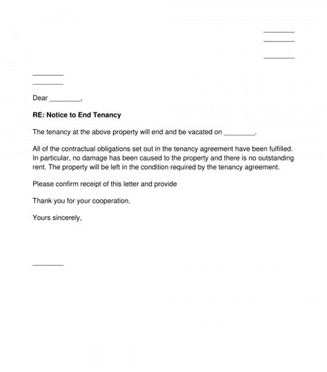 tenants letter giving notice   tenancy template