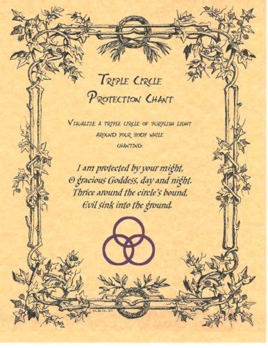 Details About Book Of Shadows Spell Pages Triple Circle