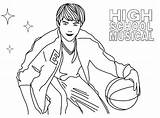 School High Musical Troy Coloring Pages Basketball Playing Highschool Students Printable Getcolorings Color sketch template