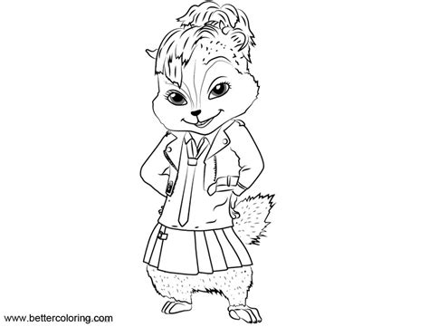 alvin   chipmunks brittany coloring pages  printable