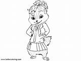 Chipmunks Brittany Coloring Pages Alvin Kids Printable sketch template