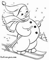 Snowman Schneemann Skiing Skis Tiernos Nieve Skifahren Druckbare Malvorlagen Snowmen Muñecos Baúl Skifahrer Colorea Malen Gazo Páginas Fieltro Coloringhome sketch template