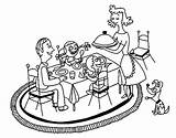 Dinner Coloring Family Table Pages Colorear Coloringcrew Getcolorings Getdrawings sketch template