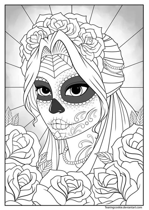 de los muertos girl coloring pages   skull