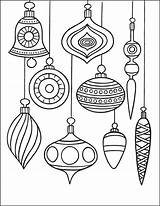 Coloring Christmas Ornaments sketch template