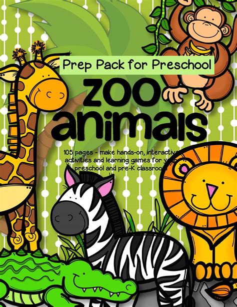 zoo animals theme pack  preschool