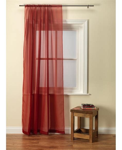 red slot voile panel  net curtains direct