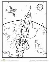 Coloring Pages Satellite Space Outer Color Colouring Rocket Drawing Printable Ruimte Sheets Exploring Mazes Getdrawings Ship Solar Rockets Education Flying sketch template