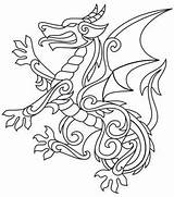 Coloring Dragon Heraldry Adult Pages Gilded Printable Colouring Dragons Pen Watercolor sketch template
