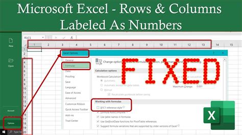 microsoft excel rows  columns labeled  numbers excel  tutorial youtube