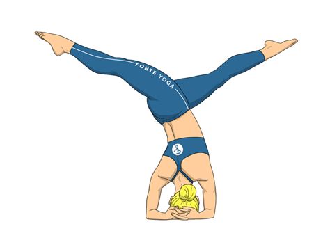 revolved split legged headstand yoga pose forte yoga