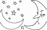 Moon Coloring Crescent Pages Getcolorings Color sketch template