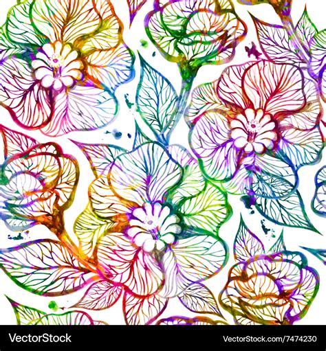 abstract bright floral seamless pattern royalty  vector