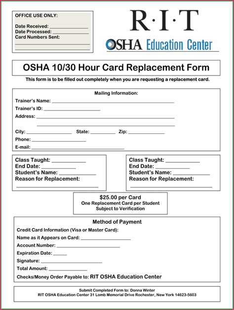 blank osha  card template templates  resume examples