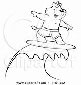Surfing Cat Coloring Clipart Cartoon Thoman Cory Outlined Vector Riding Wave Boy Happy 2021 sketch template
