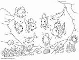 Sea Under Coloring Pages Ocean Fishes Life Printable Kids sketch template