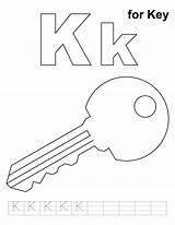 Key Coloring Pages Alphabet Printable Practice Kids Handwriting Letter Color Template Colouring Preschool Worksheets Sheets Keyhole Print Book Outline Bestcoloringpages sketch template