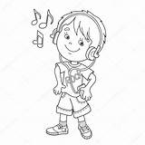 Kleurplaat Bambino Listening Muziek Ascolta Koptelefoon Ascoltare Headphones Jongen Ascolto Bimbi Cuffie Musicali Fungo Sani Belli Ragazzo sketch template