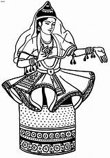 Dance Indian Classical Manipuri India Folk Dancing Coloring Pages Dances Clipart Kathak Drawings Dancer Book Manipur Colouring Paintings Classic Top sketch template