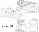Nike Max Air 90 Sneaker Drawing Clipart Boot Sneakers Shoe Template Vector Drawings Sketch Zeichnen Sketches Shoes Vectors Zeichnung Ausdrucken sketch template