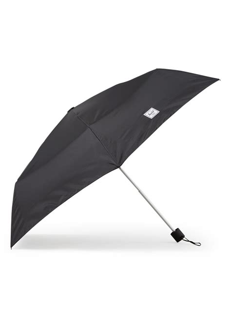 herschel supply opvouwbare paraplu met logo zwart de bijenkorf