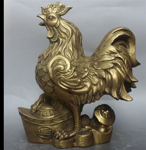671115555 12 China Folk Feng Shui Brass Wealth Zodiac Year Rooster