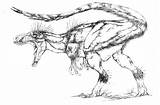 Evolved Feathered Dryptosaurus Carnosauria sketch template