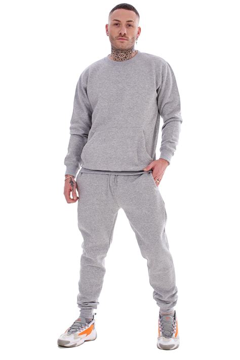 mens plain tracksuit branded fleece pullover sweatshirts cotton jogging bottoms ebay
