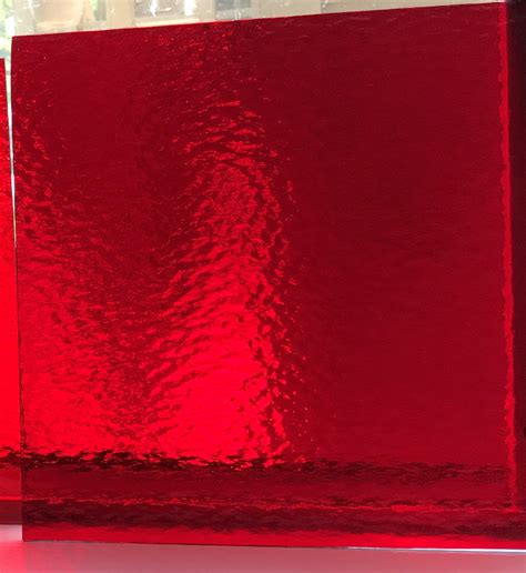 spectrum  rough rolled transparent ruby red stained glass  sheets      glass